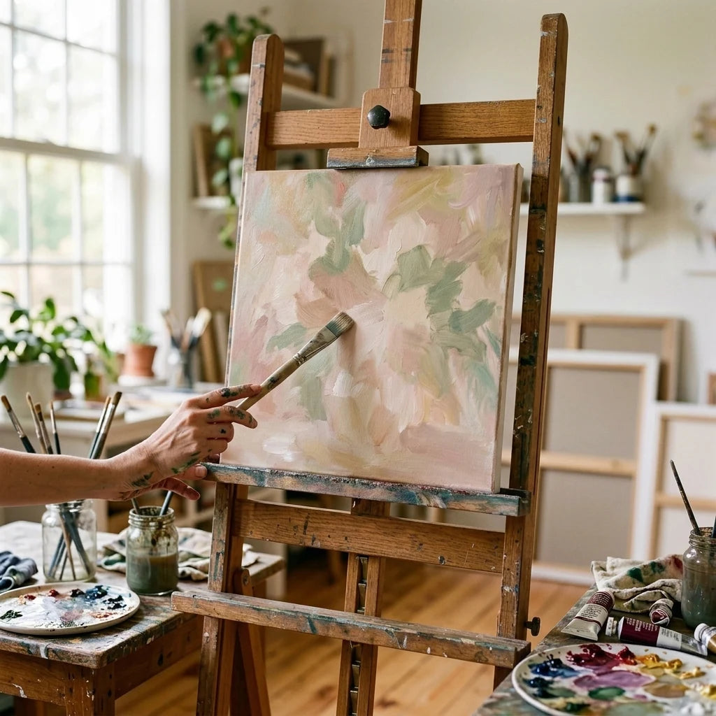 Applying layers of oil paint
