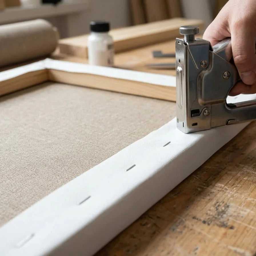 Stretching Canvas onto Spruce Stretcher Bars