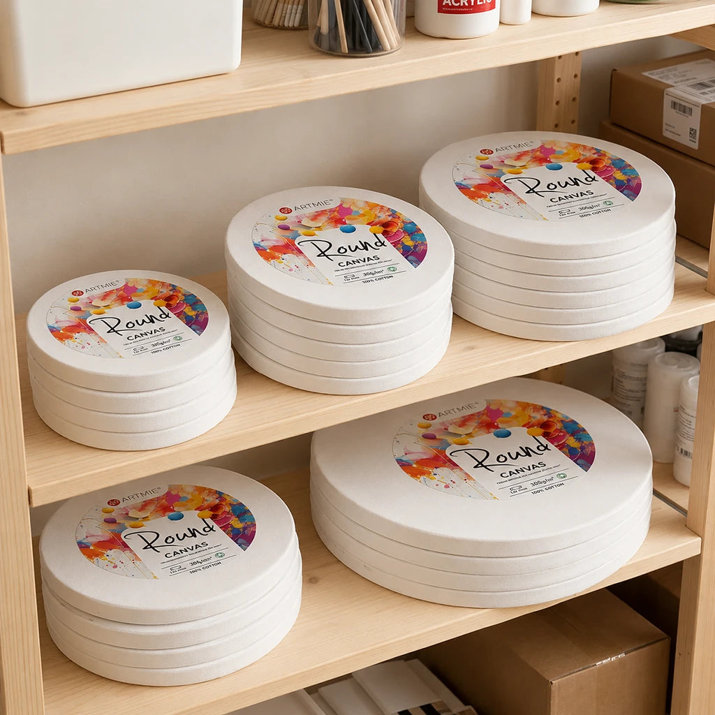 Finished round ARTMiE canvases in stock