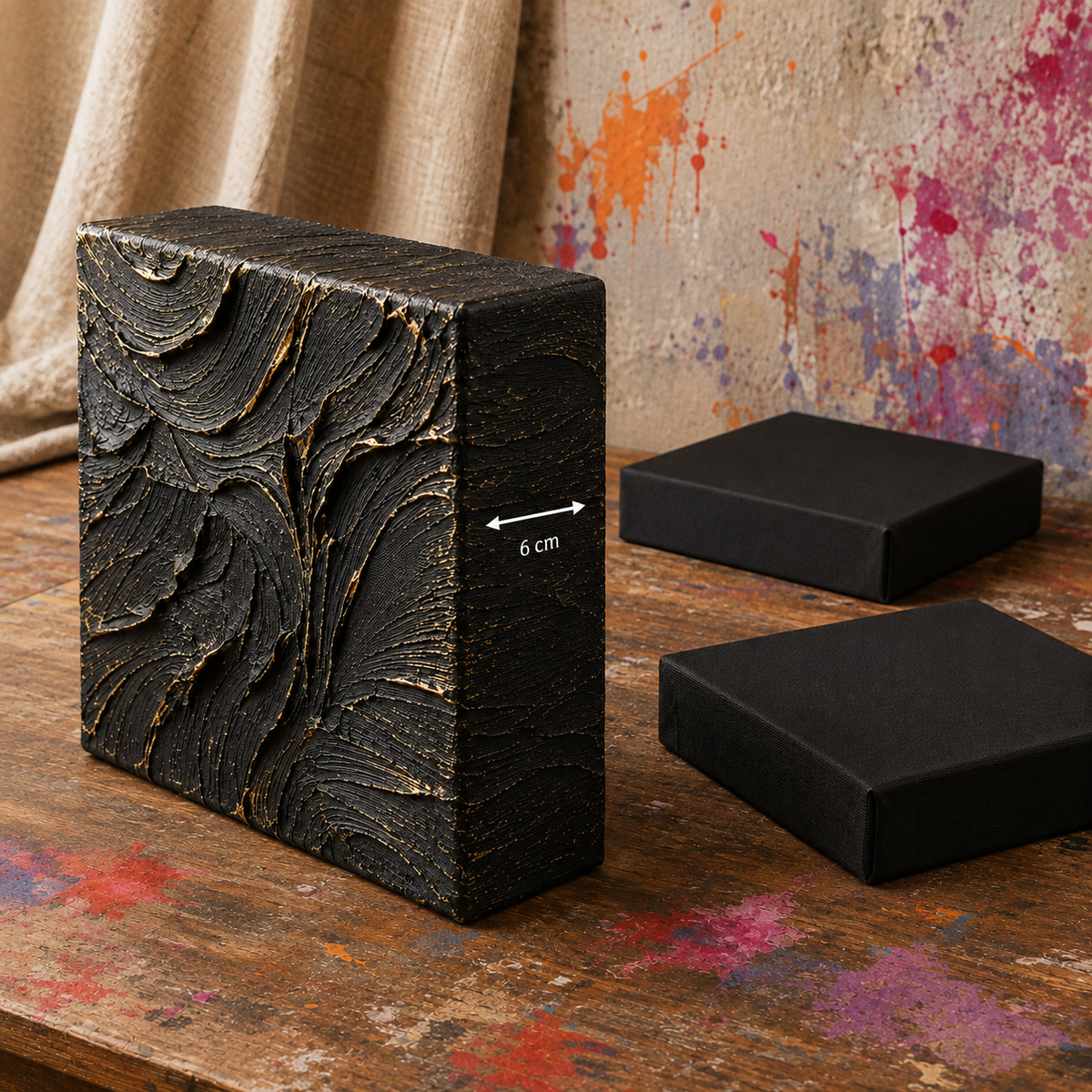 3D+ Black PROFI Stretched Canvas