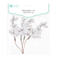 3D Decorative Branches with White Berries, Set of 4