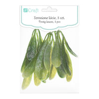 3D Decorative Leaves Covered in Frost, Set of 5