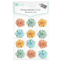 3D Pastel Paper Flowers, Set of 12 Pieces