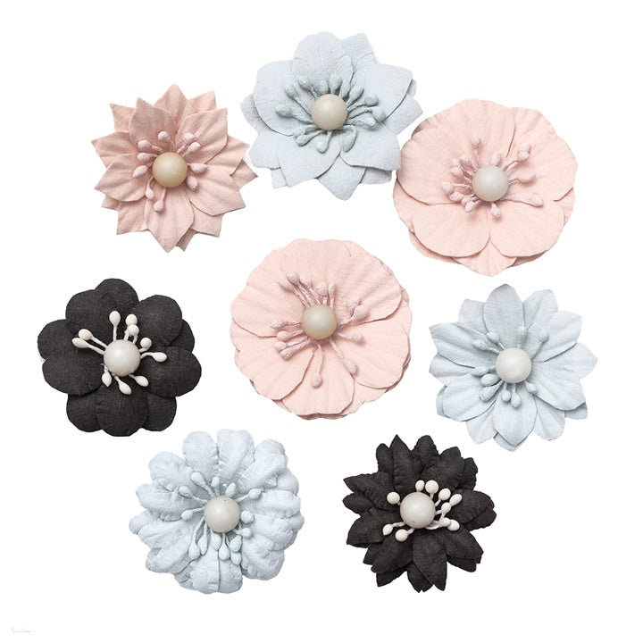 3D Pastel Paper Flowers / Set of 8 Pieces