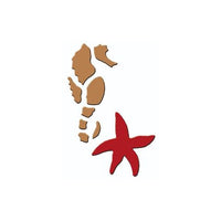 3D Seahorse and Starfish Stencil 7x10 cm