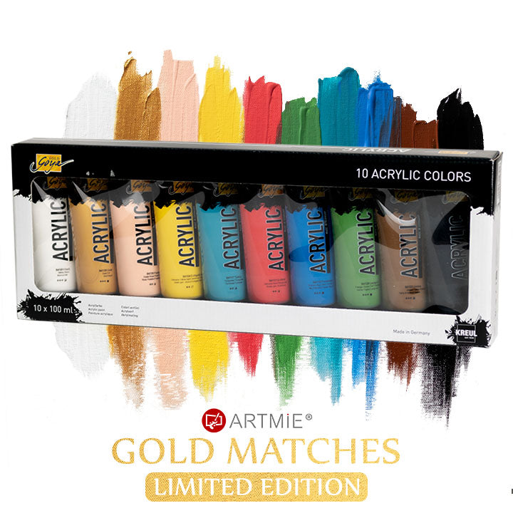 Solo Goya akrilne boje - ARTMIE zlatne šibice | set od 10 x 100 ml