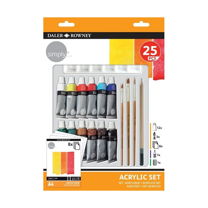 Daler Rowney set akrila s dodacima 25 kom