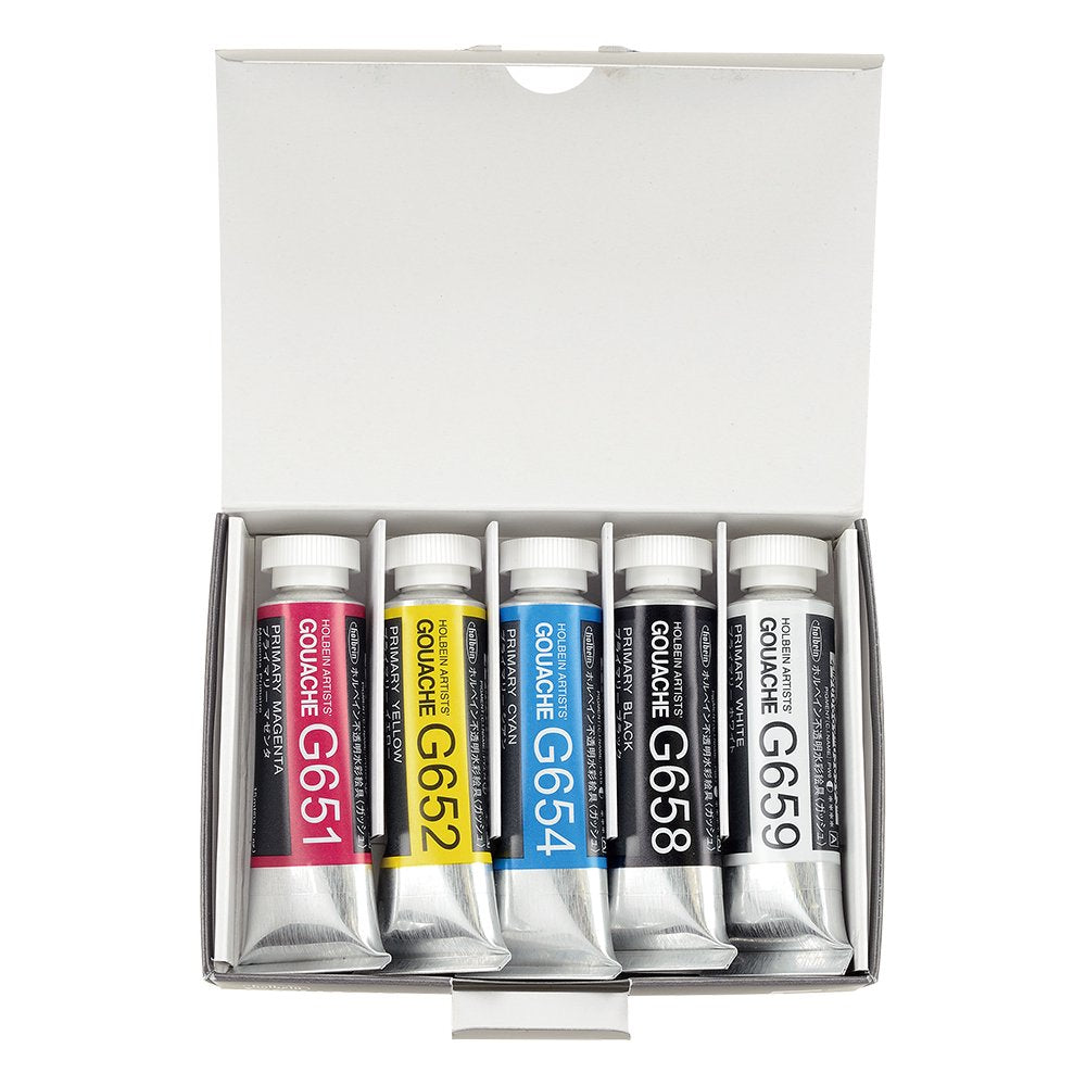 Profesionalne gvaš boje Holbein Artists - osnovni set 5 x 15 ml