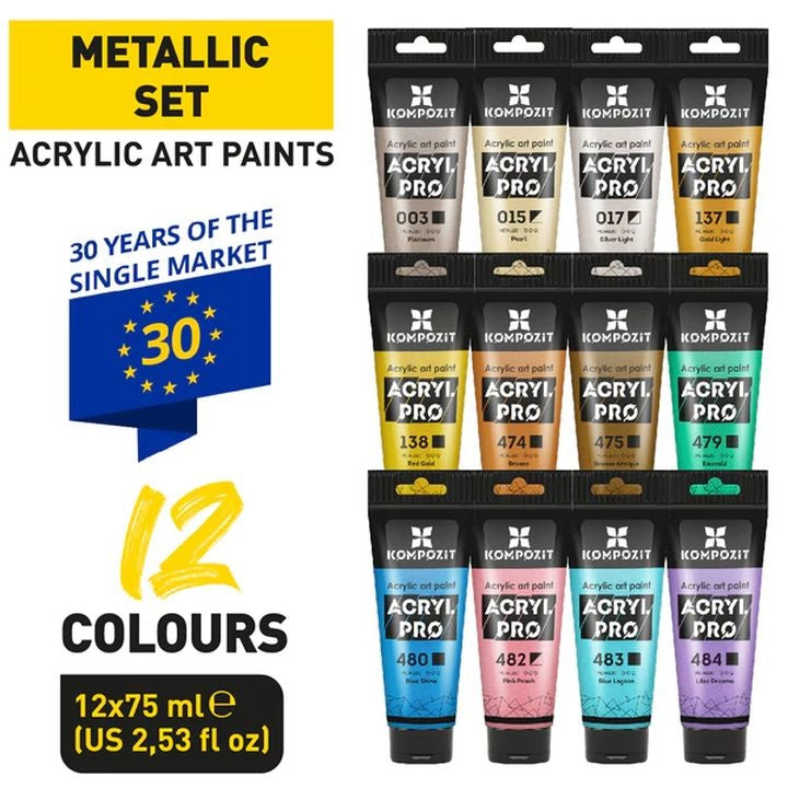 ACRYL PRO METALIC Set akrilnih boja
