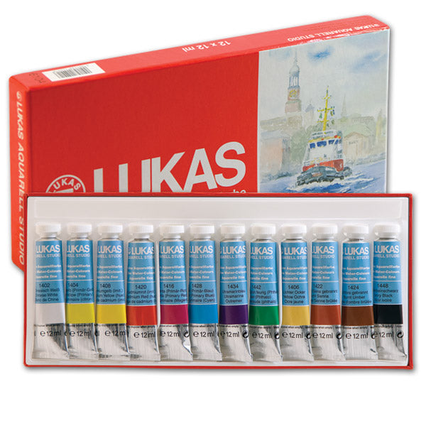 Akvarele LUKAS STUDIO 12x10ml - set u kartonskoj kutiji