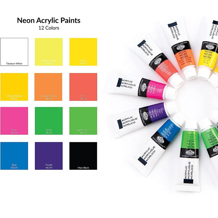 Royal &amp; Langnickel neonske akrilne boje 12 x 12 ml