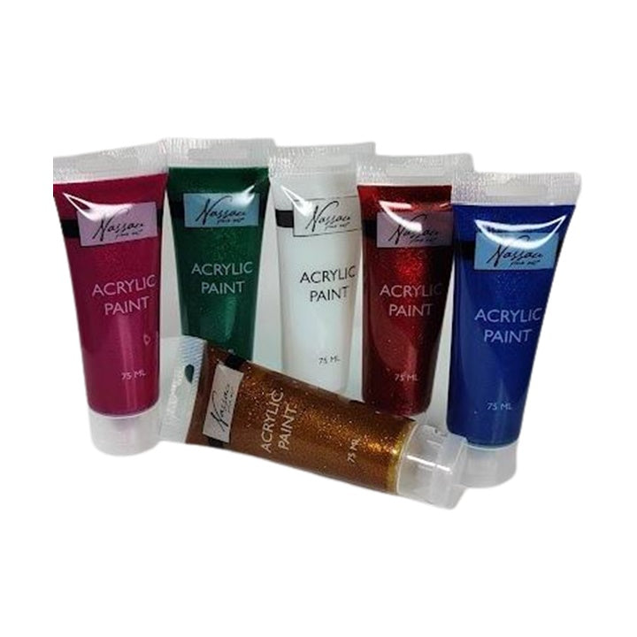 Akrilne boje Nassau set 6x75ml GLITTER