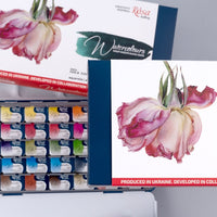 Комплект акварелни бои "Botanical" ROSA GALLERY, метална кутия, 35 цвята, цели панички — изображение 7