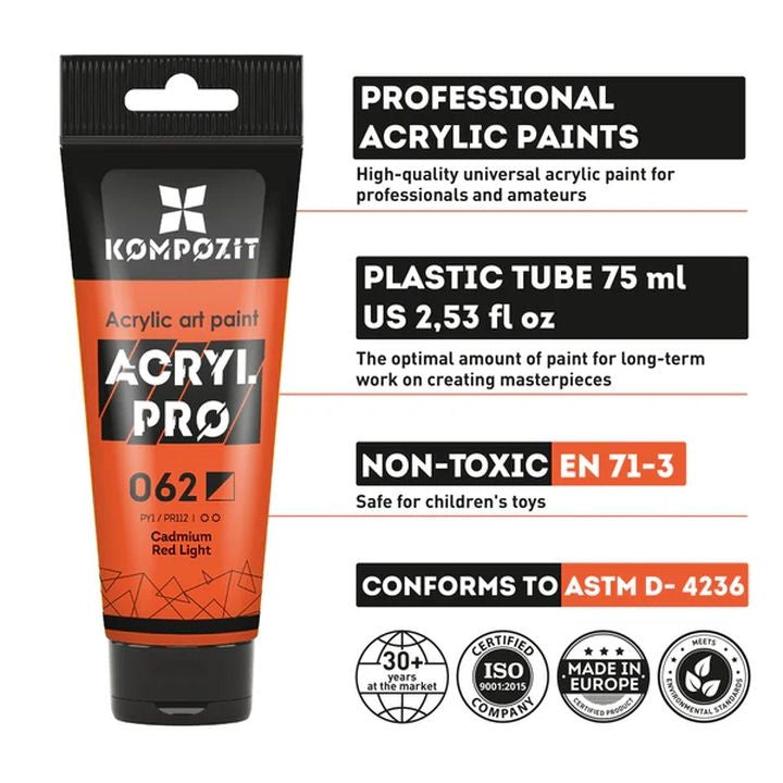 ACRYL PRO PROFESSIONAL Комплект акрилни бои 12x75 ml — изображение 3
