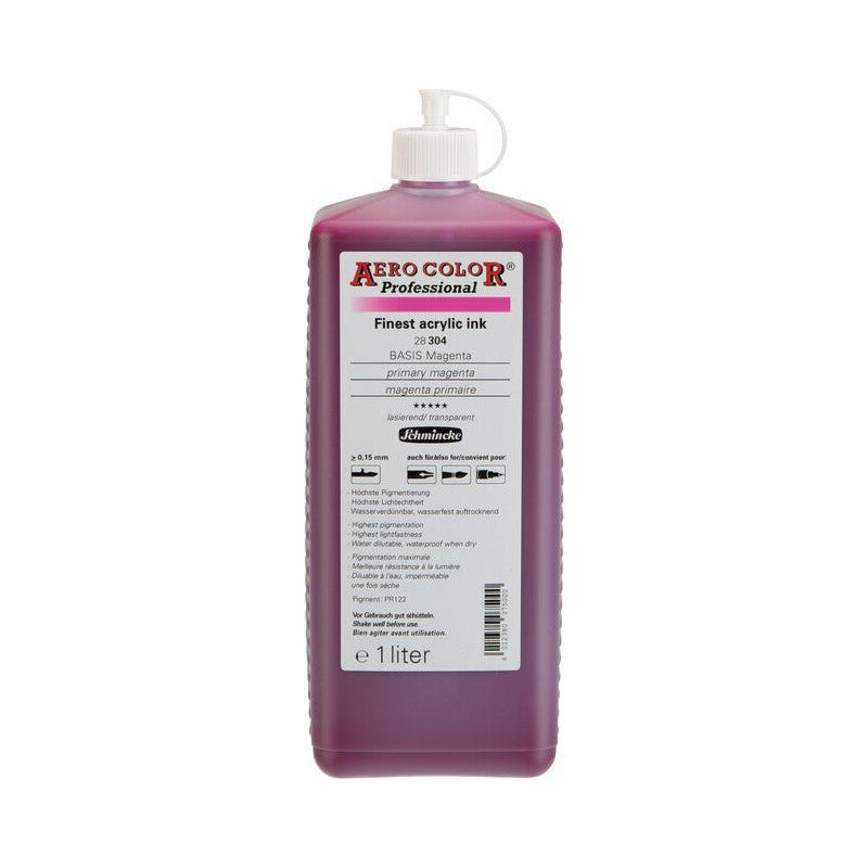 Acrylic Ink Schmincke AERO COLOR Professional 1 l – 304 Primary magenta