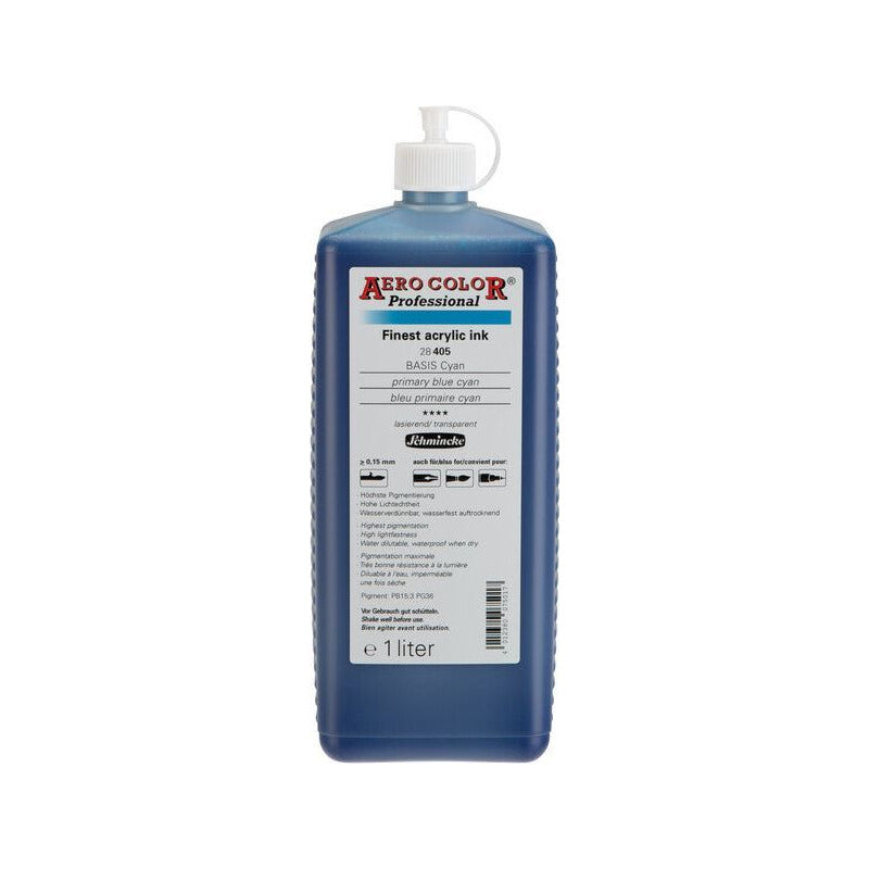 Acrylic Ink Schmincke AERO COLOR Professional 1 l – 405 Primary blue cyan