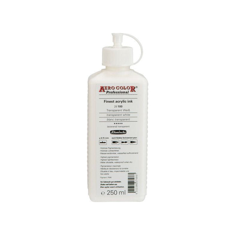 Acrylic Ink Schmincke AERO COLOR Professional 250 ml – 100 Transparent white