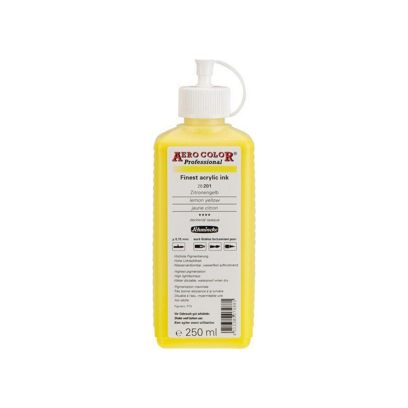 Acrylic Ink Schmincke AERO COLOR Professional 250 ml – 201 Lemon yellow