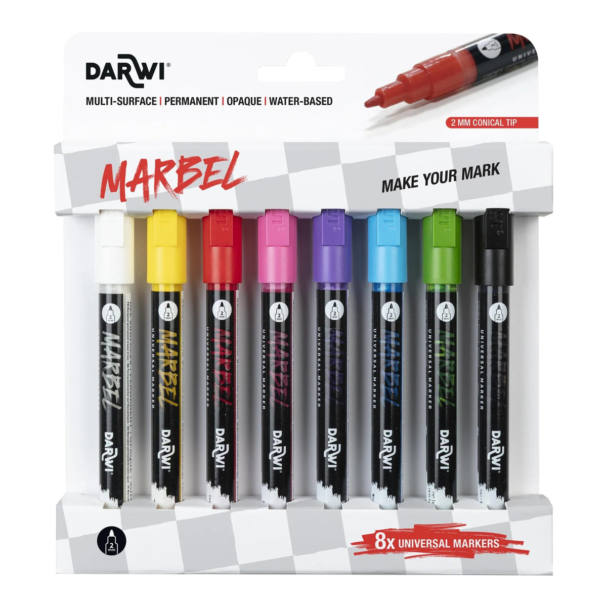 Acrylic marker set DARWI Marbel Bright 2 mm
