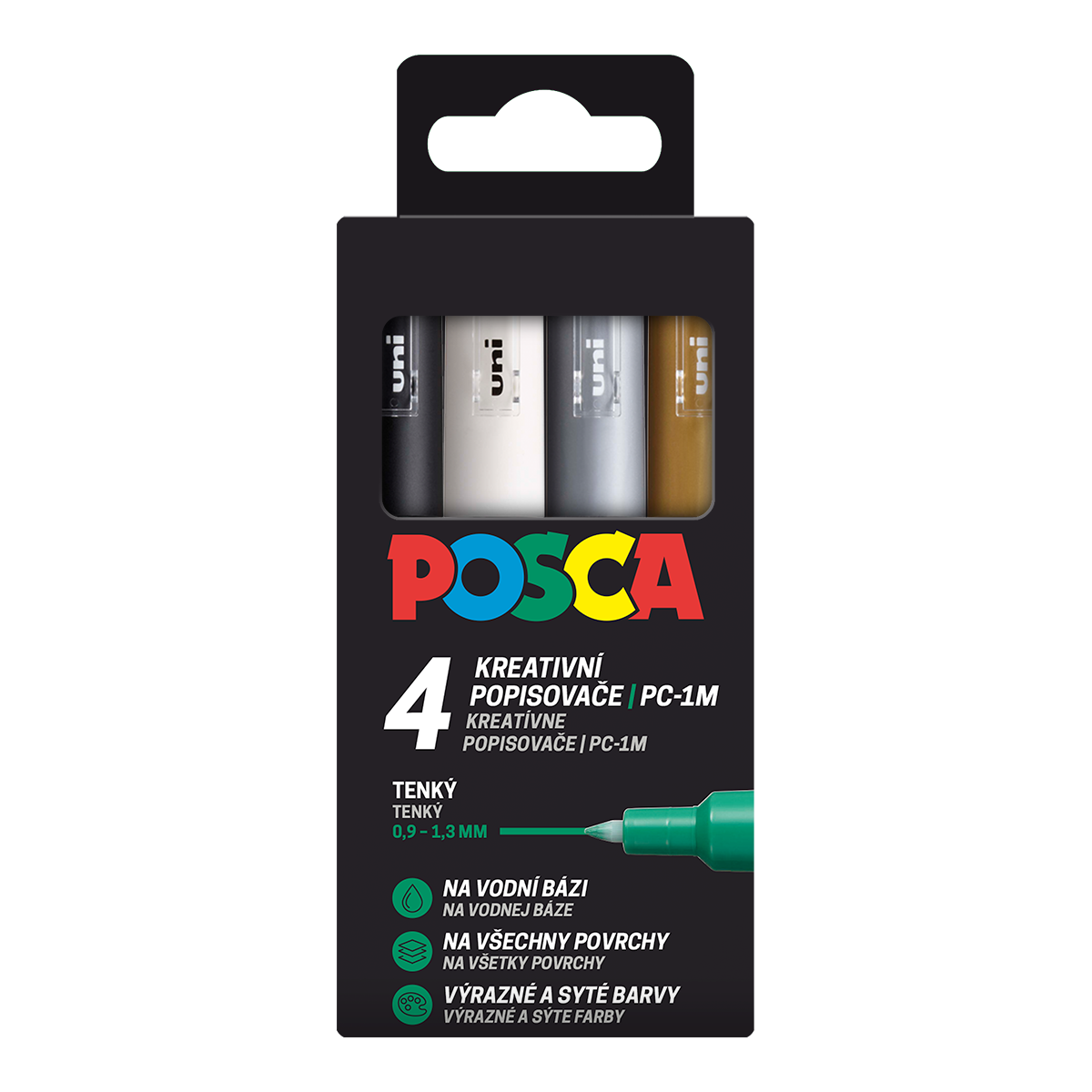 Acrylic marker UNI POSCA PC-1M 0,7 - 1 mm set of 4