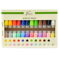 Acrylic Paint Set of 24 x 22 ml, Basic and Pastel Colors