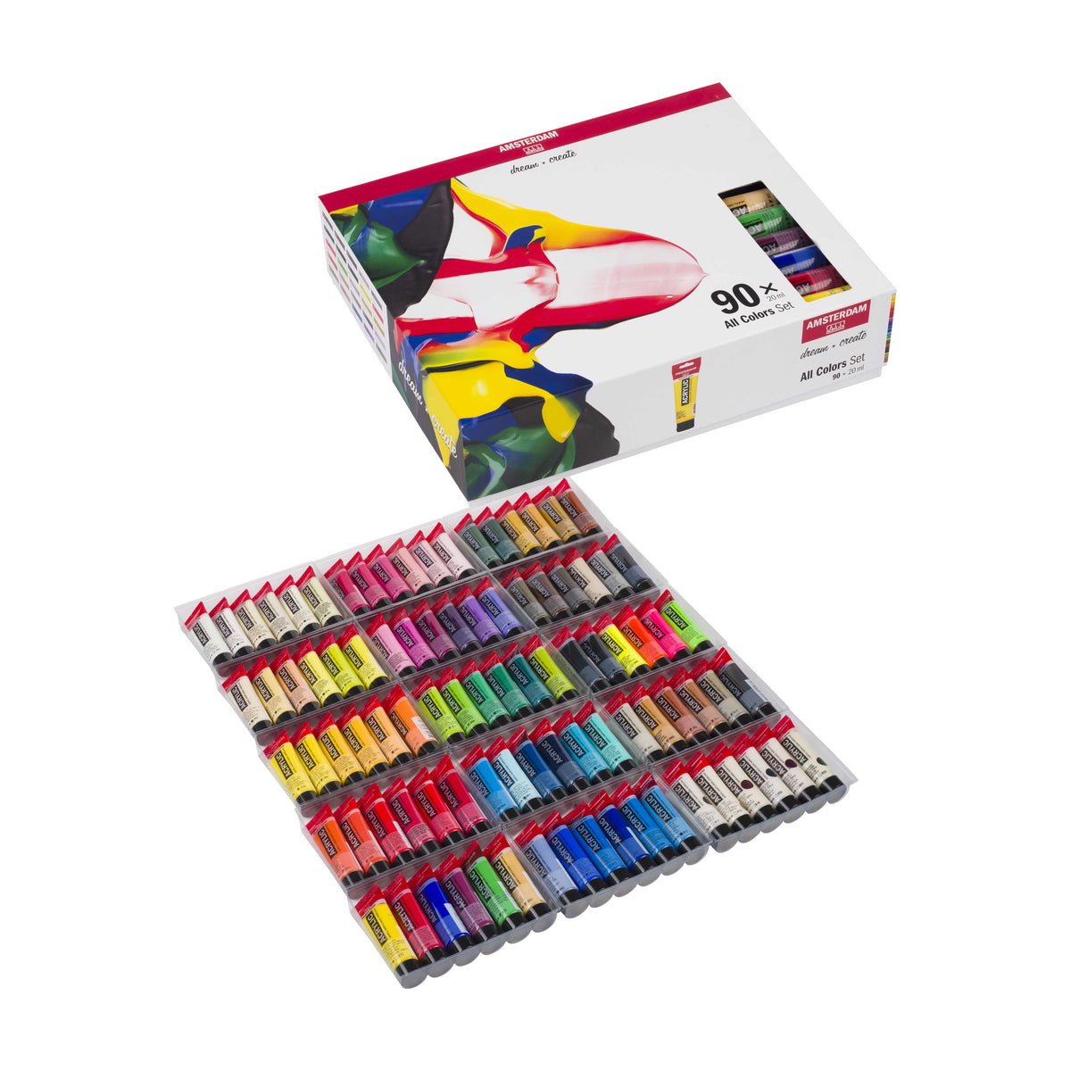 Acrylic Paint Set ROYAL TALENS Amsterdam All Colors 90 x 20 ml