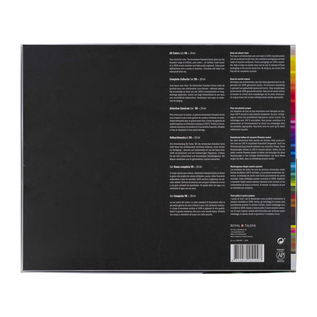 Acrylic Paint Set ROYAL TALENS Amsterdam All Colors 90 x 20 ml
