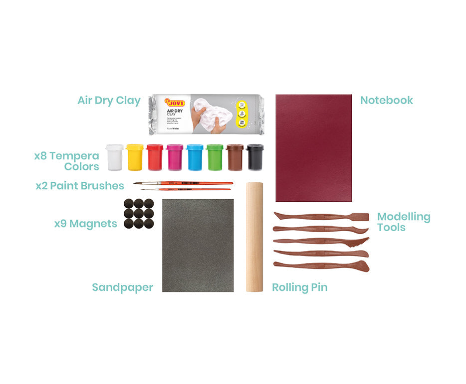 Air Dry Modeling Clay Set JOVI Kraft Magnets 29 pcs