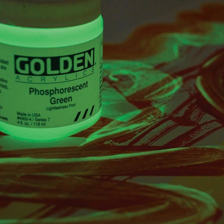 GOLDEN Тежка фосфоресцираща акрилна боя 118 ml — изображение 2