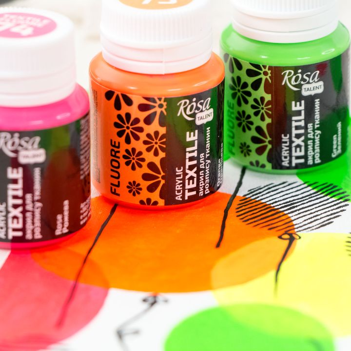 ROSA TALENT Флуоресцентна акрилна боя за текстил 20 ml — изображение 2