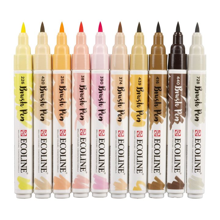 Акварелни писалки Ecoline Brush Pen Skin — изображение 3