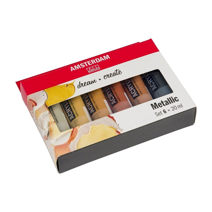 AMSTERDAM Set of Acrylic Paints Dream and Create Metallic, 6 x 20 ml