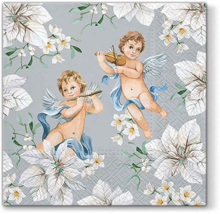 Angels in Flowers Decoupage Napkins - 1 pc