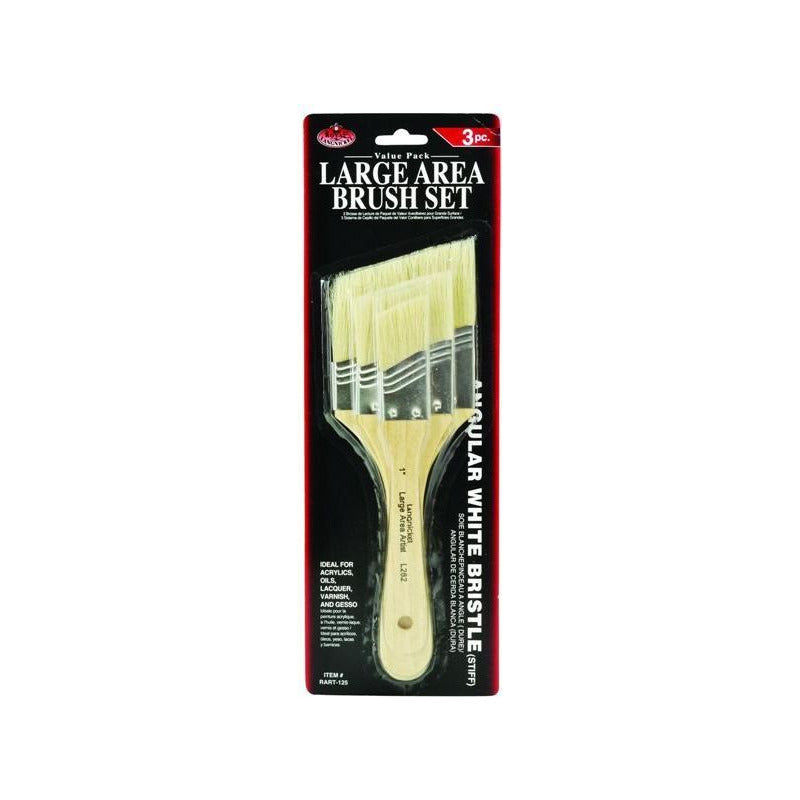 Angled Brushes for Background and Gesso Priming, Set of 3