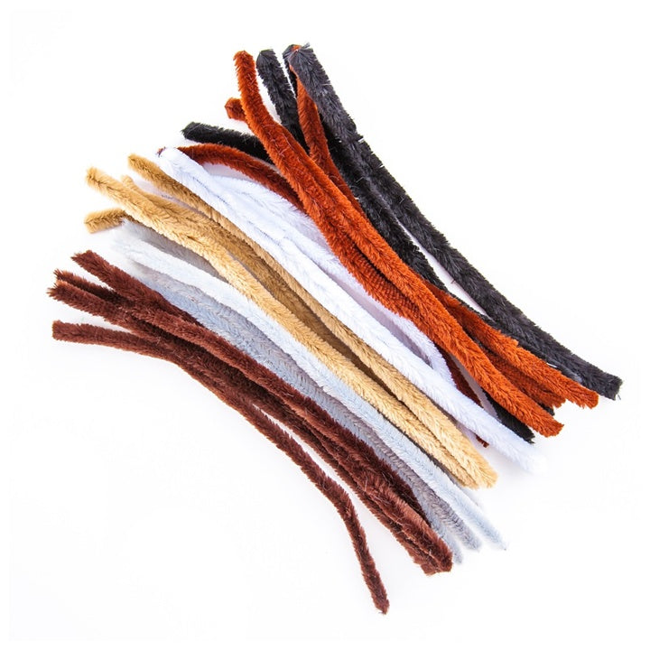 Animal-Print Chenille Stems, 24 pcs / 30 cm