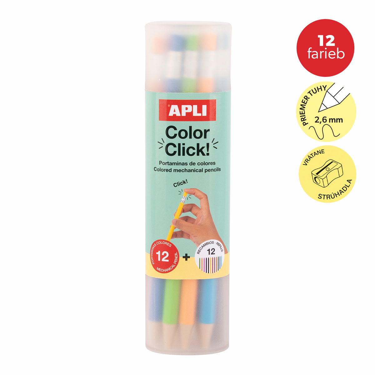APLI Color Click Mechanical Colored Pencils set / 12 pcs