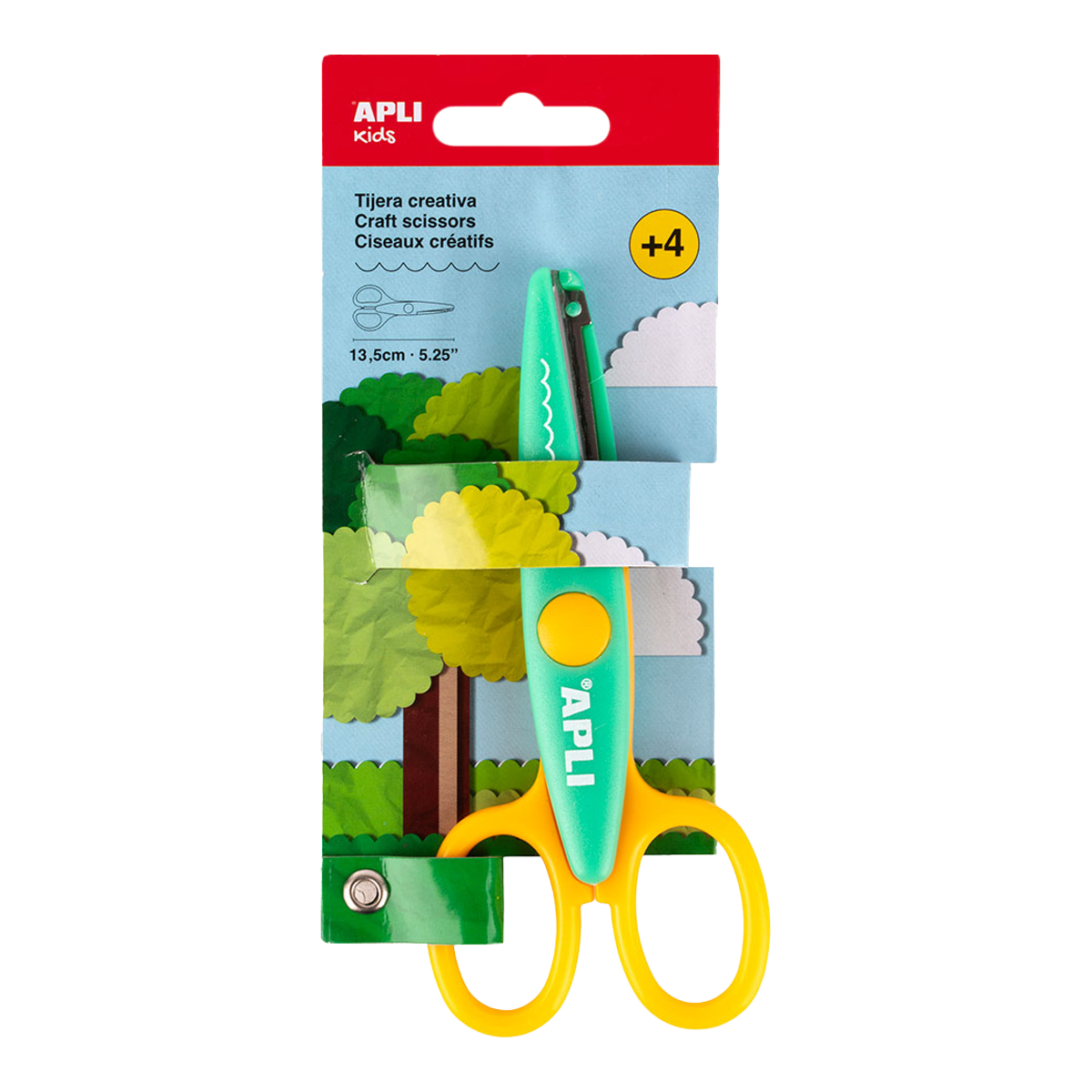 APLI Creative Scissors 13,5 cm, Round Tip, Symmetrical – waves