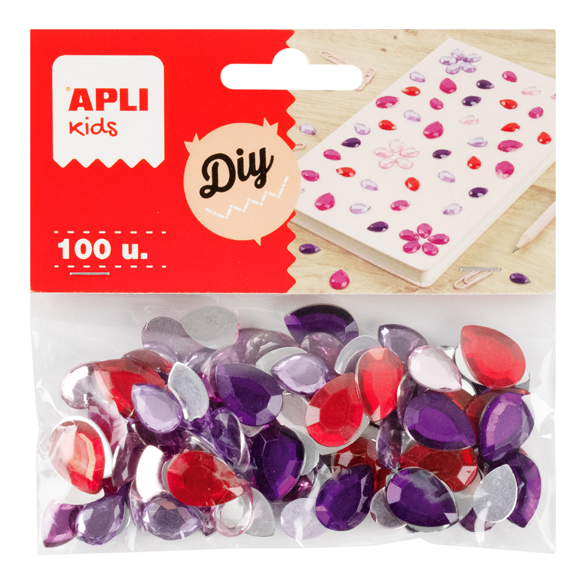 APLI Decorative Acrylic Rhinestones - 100 pcs – drops