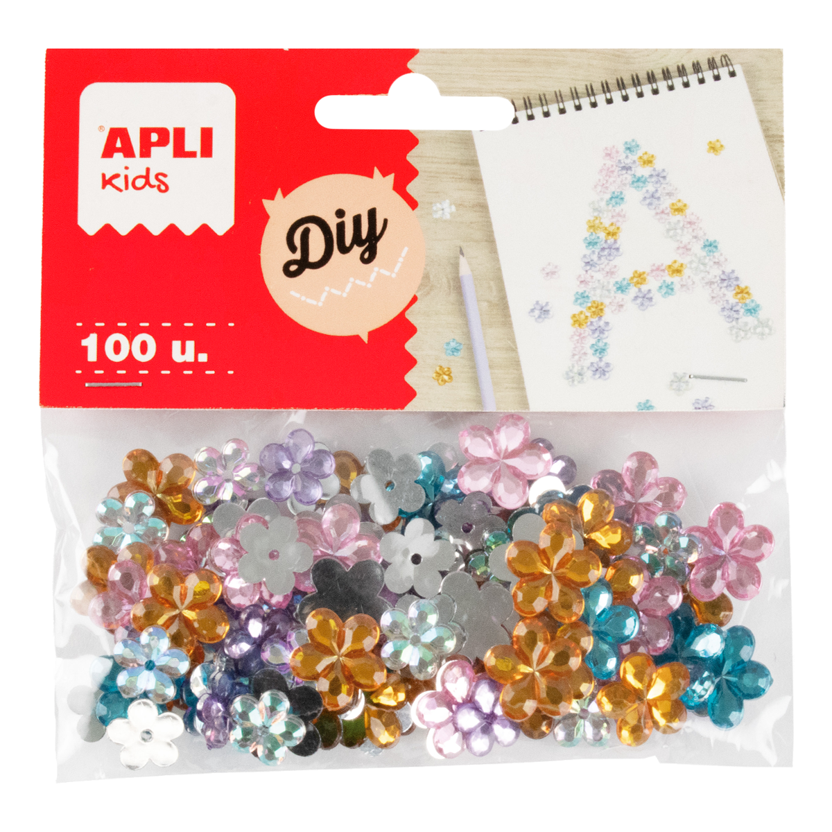 APLI Decorative Acrylic Rhinestones - 100 pcs – flowers