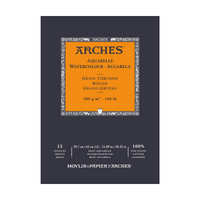 ARCHES Aquarelle Rough-Grain Natural White Watercolor Pad, 300 g/m², 12 Sheets