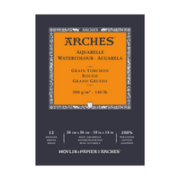 ARCHES Aquarelle Rough-Grain Natural White Watercolor Pad, 300 g/m², 12 Sheets
