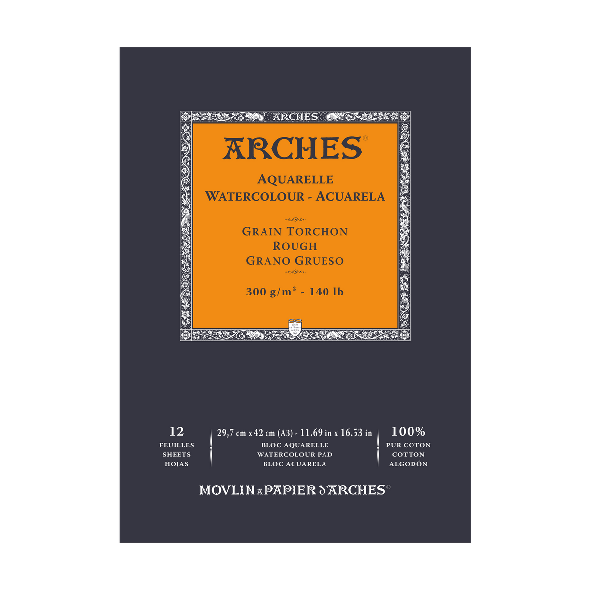 ARCHES Aquarelle Watercolor Pad Rough Natural White 300 gsm - 12 sheets