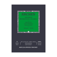 ARCHES Fine-Grain Cold-Pressed Natural White Watercolor Pad, 300 g/m², 12 Sheets (Sizes A5–A3)