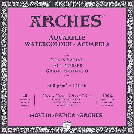 ARCHES HP Watercolor Pad, Natural White, 300 g/m², 20 Sheets