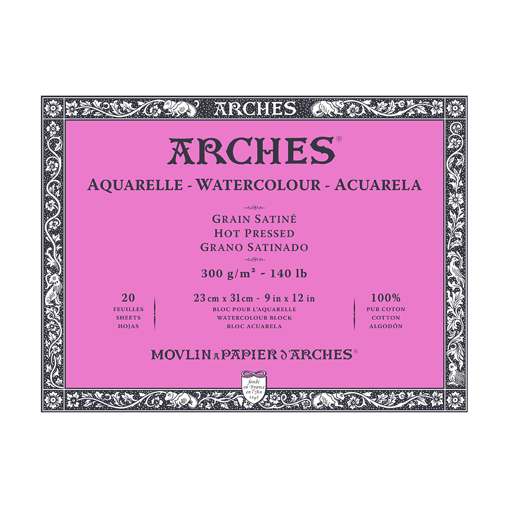 ARCHES HP Watercolor Pad, Natural White, 300 g/m², 20 Sheets