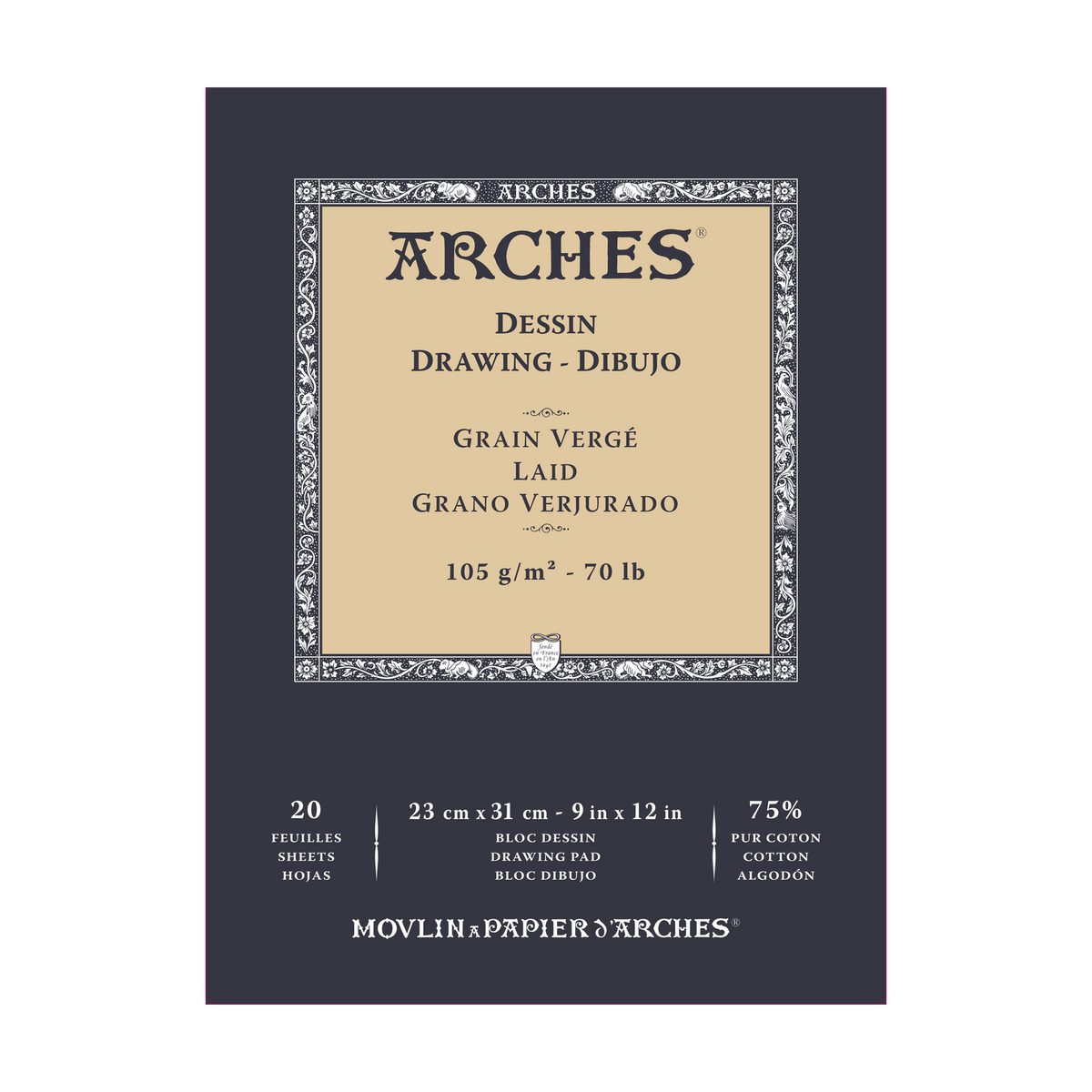 ARCHES Sketch Pad, 105 g/m², 23 × 26 cm, 20 Sheets