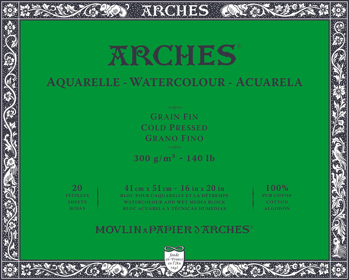 ARCHES Watercolour Block CP Natural White 300 g/m² - 20 sheets