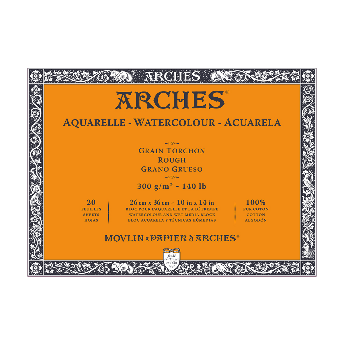 ARCHES Watercolour Block Rough Natural White 300 g/m² 10 – 31 cm - 20 sheets