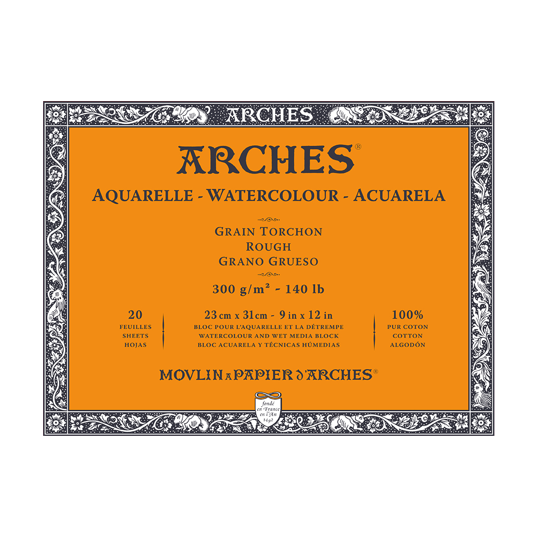 ARCHES Watercolour Block Rough Natural White 300 g/m² 10 – 31 cm - 20 sheets