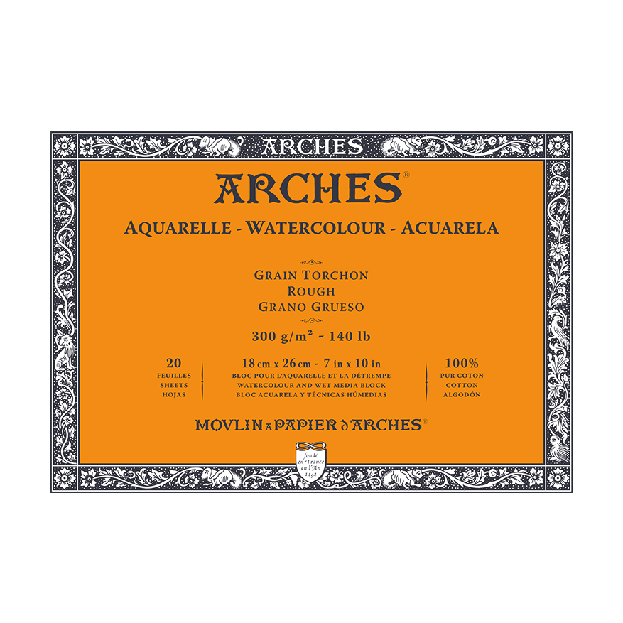 ARCHES Watercolour Block Rough Natural White 300 g/m² 10 – 31 cm - 20 sheets